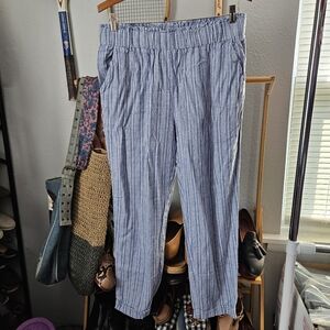 STRIPED LINEN PANTS large